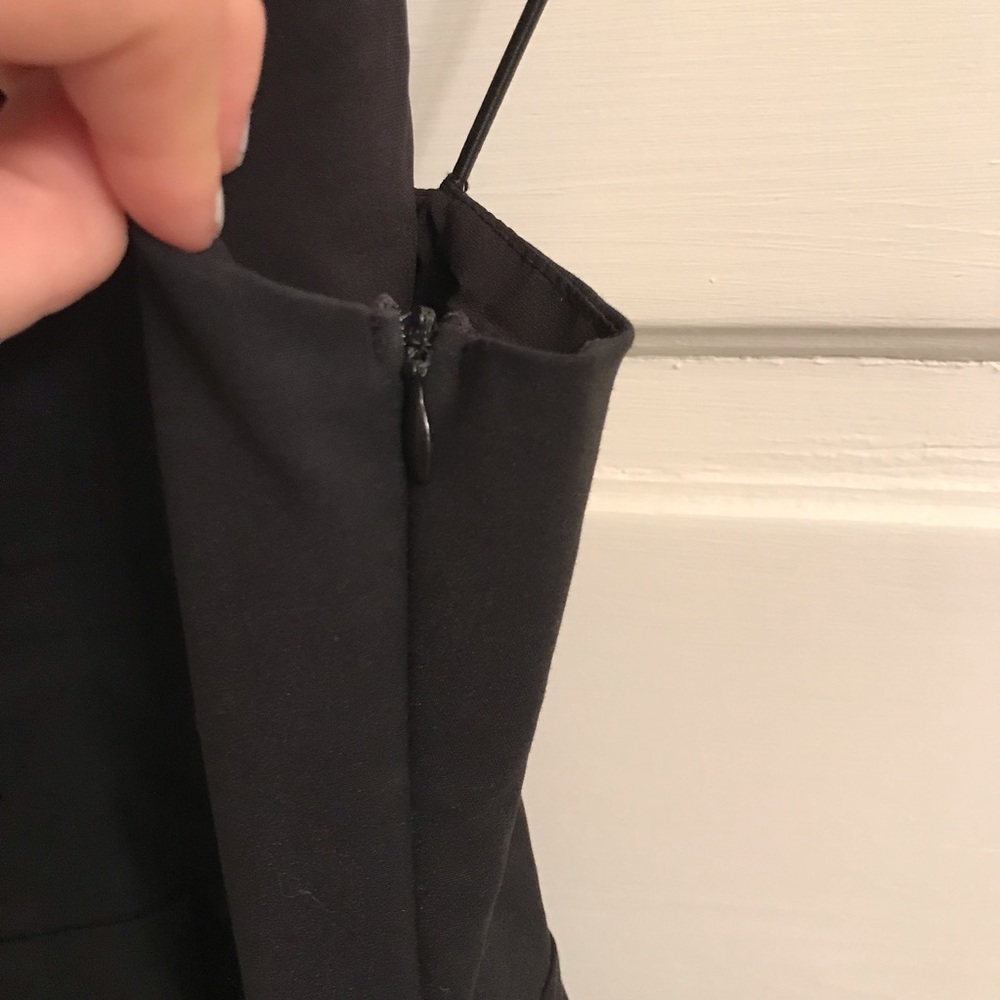 A-Line Black Geometric Spaghetti Strap Dress - Picture 3 of 4